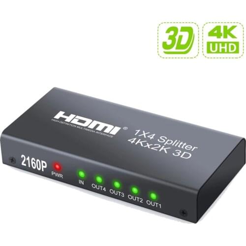 Ultra HD 1*4 HDMI-Compatible Splitter Support 4Kx2K 3D HDMI-Compatibl Splitter 4K Support TrueHD Audio Format For DVD player PS5