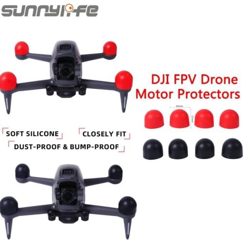 Sunnylife 4Pcs DJI FPV Motor Protectors Silicone Motor Dust-proof Bump-proof Protective Cover Guard Caps for DJI FPV Drone Acces
