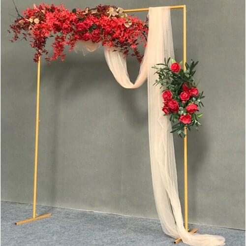 Wedding Square arch metal stand stage backdrop frame artificial flowers rack balloon arch wedding backdrop stand