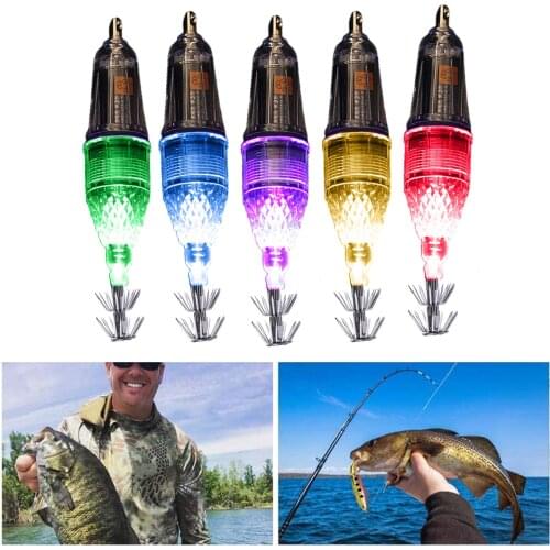 LED Fishing Lures Luminous Underwater Cuttlefish Octopus Squid Lamp Light With Hook Bait Attractive Light Fishing Accessories