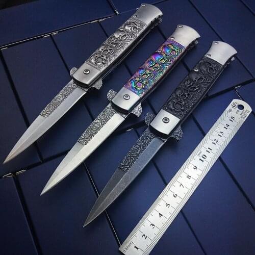 Godfather Tactical Knife Rescue Knife Folding Blade Pocket Knives Stainless Steel Handmade Stiletto Travel Tools Gift for Him