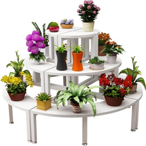 Corner Flower Stand Indoor And Outdoor Wrought Iron Rectangular Floor-standing Multi-layer Ladder Stainless Baking Green Radish
