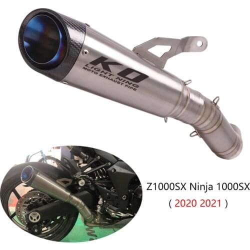 For Kawasaki Z1000SX Ninja 1000SX 2020 2021 Exhaust Pipe Motorcycle Mid Tube Slip On 51mm Mufflers No DB Killer Escape Titanium