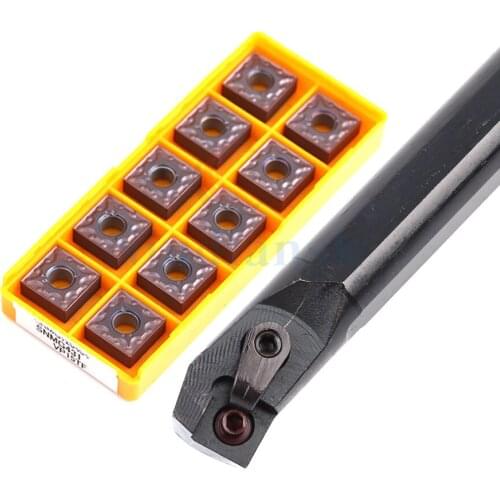 1pc 75°M type inner hole turning tool S20R S25S-MSKNR12 Compound CNC turning toolholder+10pcs SNMG Carbide lathe turning inserts