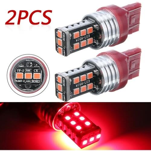 2pcs 7443 Red LED Strobe Flash Light Blinking Brake Tail Signal Lights Car Auto Parking Lamp Bulbs Accessories