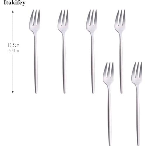 4/8Pcs Tea Fork Spoon Knife Set Stainless Steel For Dessert Rose Gold Small Tea Forks Rainbow Dessert Forks For Snack Tableware