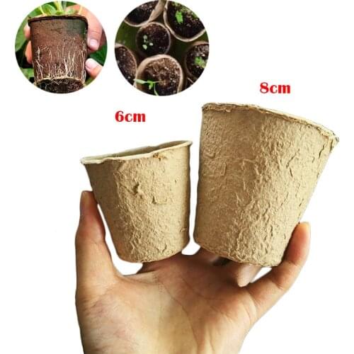 Plant Paper Pot Starters Nursery Cup 6cm/8cm Herb Kit For Home Cultivation Plants Flower Organic Biodegradable