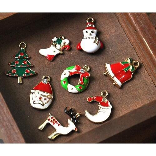 Christmas series Diy accessories K gold drip alloy accessories Bracelet pendant accessories Hair accessories free shipping CT10