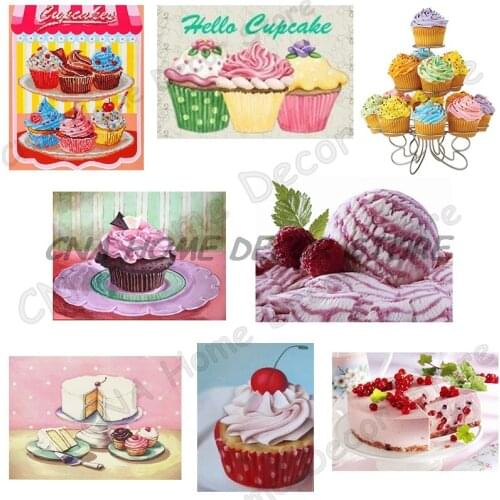 Cake and Ice Cream Photo Drill Mosaic Rhinestone Full 5D DIY Diamond painting 3D cross stitch kits Home embroidery Needlework