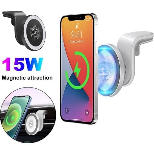Car bracket Magnetic charger type c for mobile Phone magsafing Wireless Charger Holder air vent Mount Car charging stand