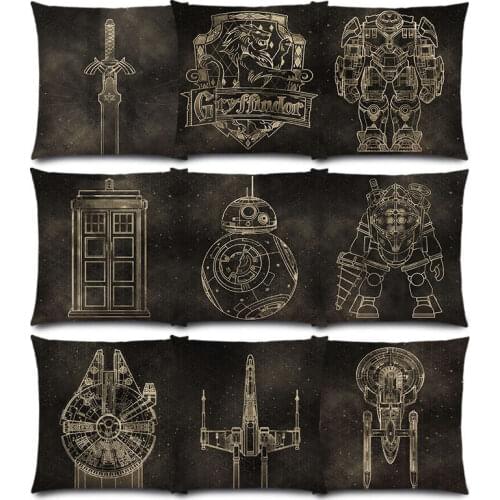Bb8 Millennium Falcon X Wing Zelda Link Sword Big Daddy Bioshock Hogwarts Hulkbuster Tardis Good Cushion Cover Pillow Case