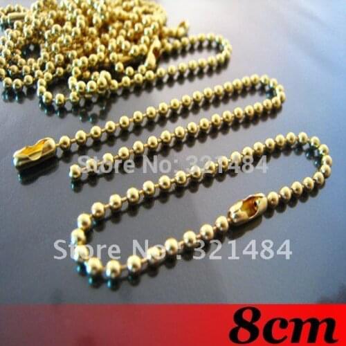 Free ship! Gold Plated 1000PCS 8cm 2.4mm Ball Chains Link with Connector For Scrabble Tiles Key Chains Tags