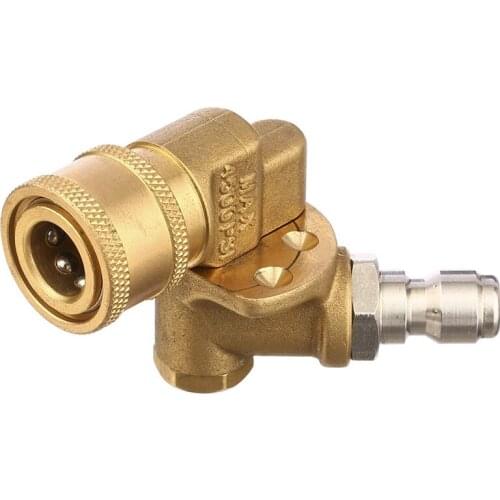 Quick Connecting Pivoting Coupler For Pressure Washer Spray Nozzle, Cleaning Hard To Reach Areas, 4500 Psi, 1/4 Inch, Updated 90