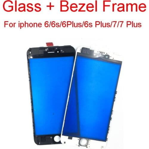 100% Genuine Front Outer Screen Glass Lens With Frame For iPhone 6g 6s 6 Plus 7 7Plus Touch Panel Middle Bezel Replacement Parts