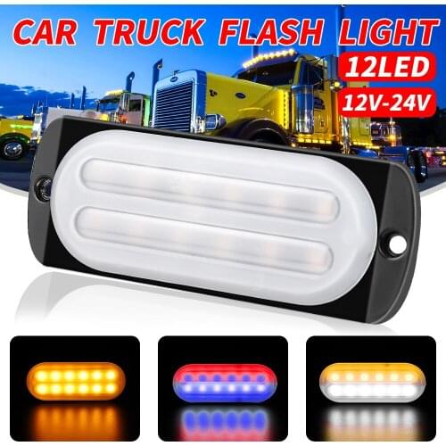 DHL 100PCS 12LED Warning Light Truck Lorry SUV Strobe signal light lamp Car Auto Guide LED Flash Emergency Flashing Light 12-24V