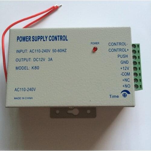 Door Access Control Power Supply DC12V 3A Switch Accept The World Voltage Delay time max 15 second