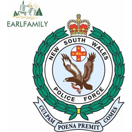 EARLFAMILY 13cm x 10.2cm for New South Wales Police Force Culpam Poena Premit Comes Car Stickers Waterproof Trunk Graphics Decal