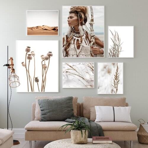 Photography Poster Indians Canvas Painting Women Travel Art Print Natural Dandelion Wall Picture for Living Room Home Decor