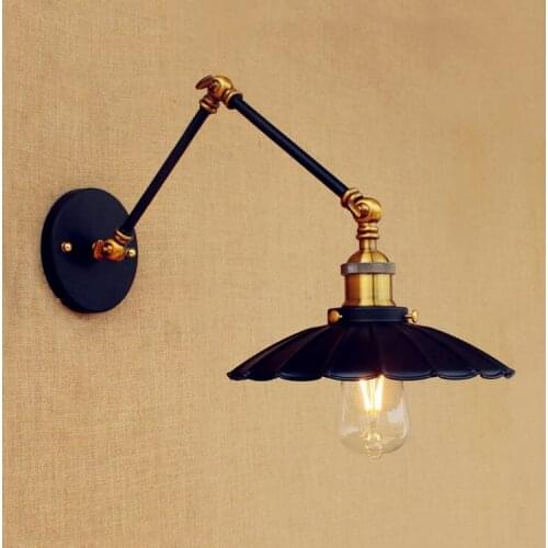 Loft Vintage Wall Lamps Swing Long Arm Wall Light LED Industrial Edison Wall Sconces Applique Murale
