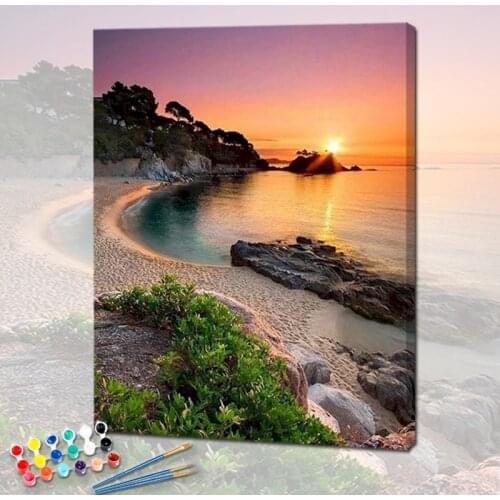 PhotoCustom Oil Painting By Numbers Scenery 60x75cm Paint For Drawing By Numbers On Canvas Landscape Frameless Home Decor