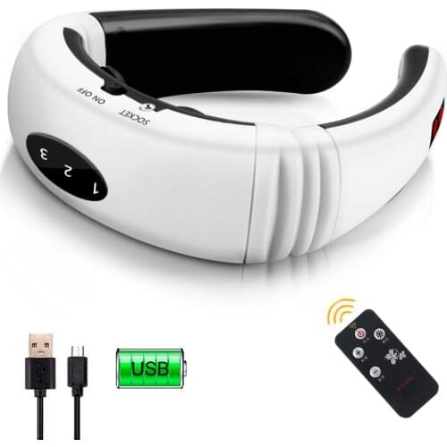 Neck Massager USB Rechargeable Portable Electric Shoulder Back Massager Muscle Pain Relief Care Relaxation Tool Cervical Massage