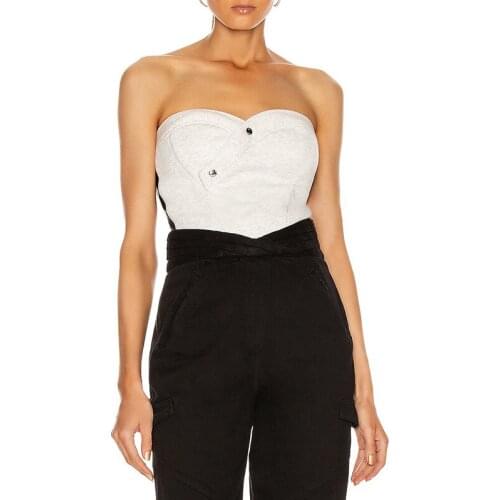 Sexy Slim Tank Tops For Women Strapless Sleeveless Patchwork Hit Color Summer Short Tops Female 2021 Fashion New Stylish C449