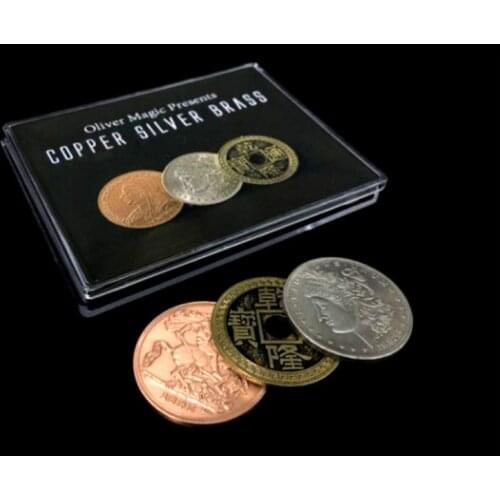 Copper Silver Brass (CSB) by Oliver Magic Coin Transposition Close Up Coin Magic Tricks Magic Props Magic Street Magic,Gimmicks