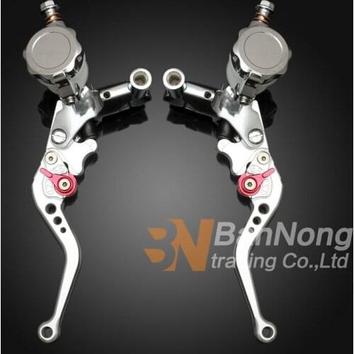 Motorcycle 7/8" 22 mm Chrome Brake Clutch Master Cylinder Hydraulic Pump Levers For Ducati Honda Yamaha Kawasaki Suzuki