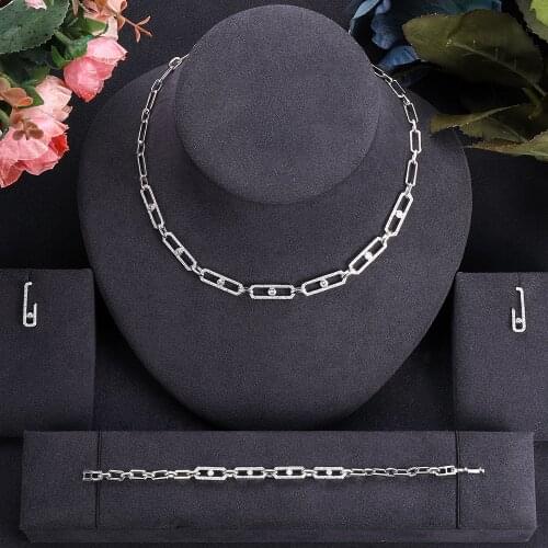 Jankelly African 3pcs Bridal Zirconia Jewelry Sets For Women Party, Luxury Dubai Nigeria CZ Crystal Wedding Jewelry Sets