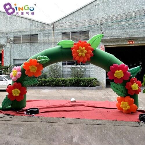 Customized 5x3 meters inflatable flower arch promotional airblown flower archway for decoration toys