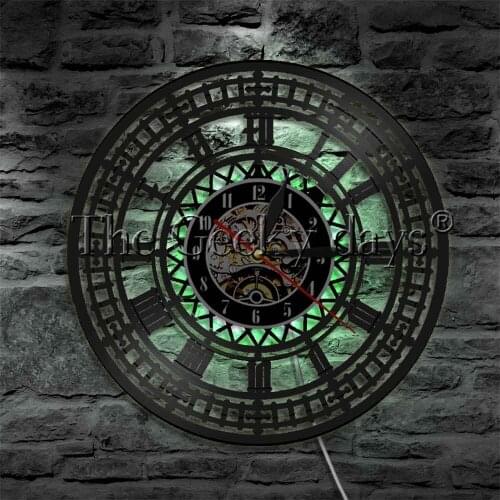 Big Ben Circel Wall Lights Big Ben Clock LED Edge Lit Logo Emblem Light London LED Wall Light Bedside Wall Lamp