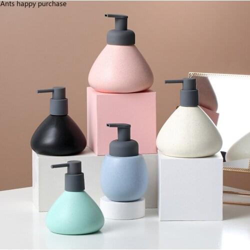 Nordic Ceramics Lotion Bottle 280ml 500ml Conical Press The Bottle Bathroom Supplies Hand Sanitizer Bottle Shower Gel Container