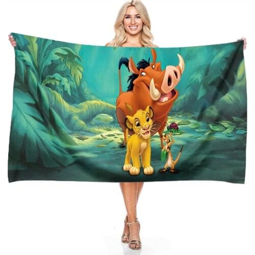New Disney Simba The Lion King Bath Beach Towel Adult Children Swimming Towels 140x180cm Big Bath Towels Bathroom Shower Towels