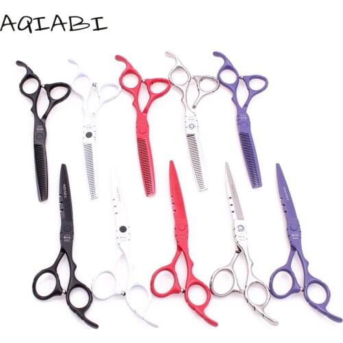 Professional Hair Scissors 6" AQIABI Colorful Stainless Barber Shop Cutting Scissors Thinning Shears Hairdressing Scissors A1010