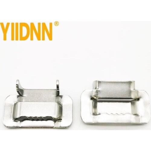 SUS316 Ear Buckle Stainless Steel, Ear-Lokt buckles for any Width banding, Pipe Clamp, Wing Seal for strapping, 100 PCS per box