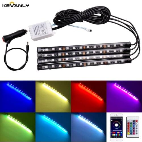 Remote/Music/Voice Control RGB Interior Floor Foot Decoration Light Cigarette LED Atmosphere Neon Lamp Strip Car styling