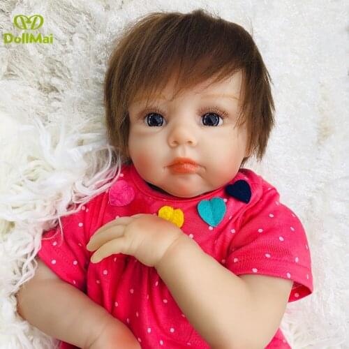 Reborn Bebe doll 20" 50cm realistic silicone reborn baby doll toys for child birthday gift bb reborn toddler girl doll