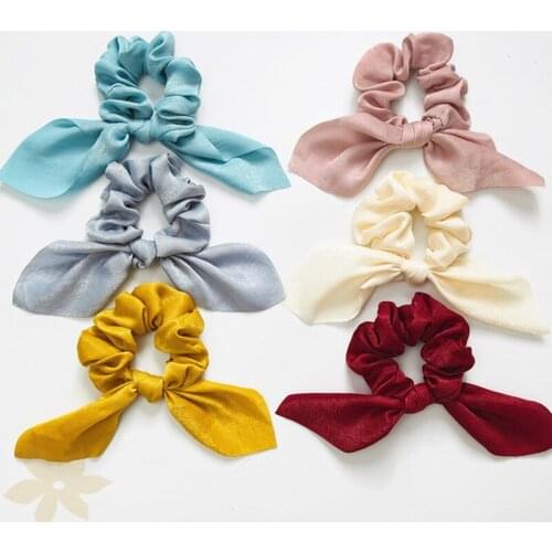 Rabbit Ears Hair Rope Ties Women Girls Cute Knotted Ribbon Elastic Hairbands Ponytail Holder Fashion Headwear Accessories