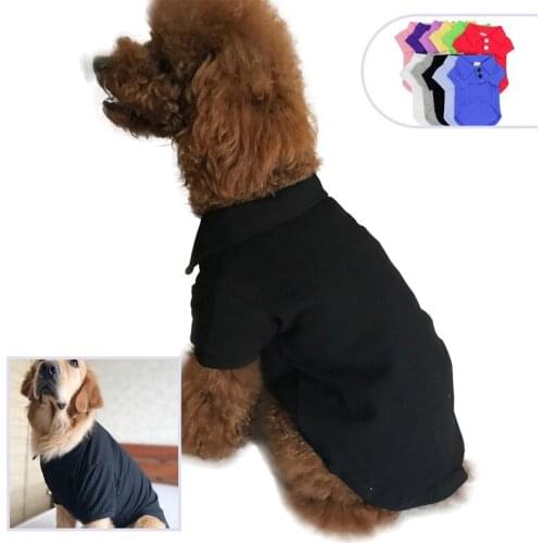 Big Blank Dog Shirts Polo Shirt Solid Korean Dog Clothes Polo Para Perro Costume Frech Fulldog Samoyed Golden Retriever Labrador