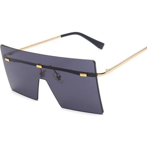 Square Sunglasses Women Brand Designer Fashion Rimless Gradient Sun Glasses Shades Cutting Lens Ladies Frameless Eyeglasses