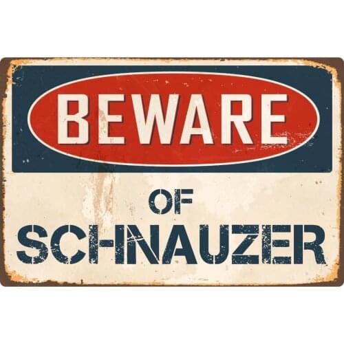 StickerPirate Beware of Schnauzer 8 x 12 Vintage Aluminum Retro Metal Sign VS371
