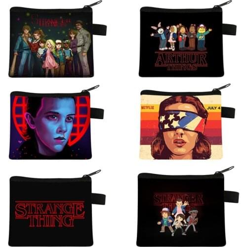 Stranger Things Mini Wallet Purse Zipper Unisex Key Bag Chian Purse and Coin Storage Bags Gift