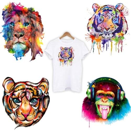 DIY Cartoon Animal Heat Transfer Sticker For Vogue Girl Clothing Patch 1 Piece. T363