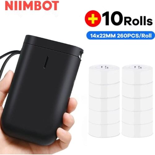 Discount Niimbot D11 Bluetooth Thermal Label Printer with 5 Rolls Sticker Paper 14x22mm Production Date Self Adhesive Name Tag