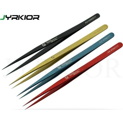 Ultra Fine Point Tweezers for Phone repair, Micro soldering Professional Strong Metal Long Stainless Steel Hand Tool Tweezer