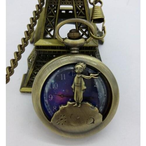 Vintage Fashion quartz stars baby Hollow out bronze Students present cowboy chain pocket watches Free shipping