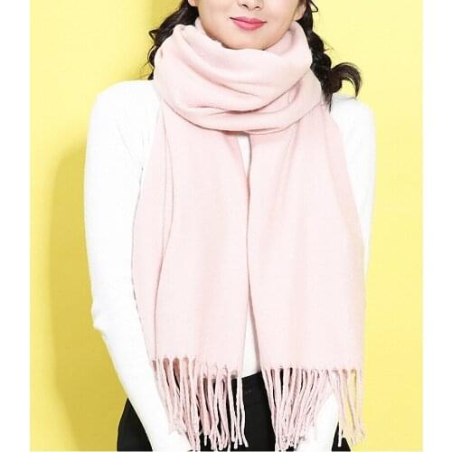High Quality Fashion Winter Scarf Women Spain Desigual Scarf Solid Thick Brand Shawls and Scarves for Women S002-pink