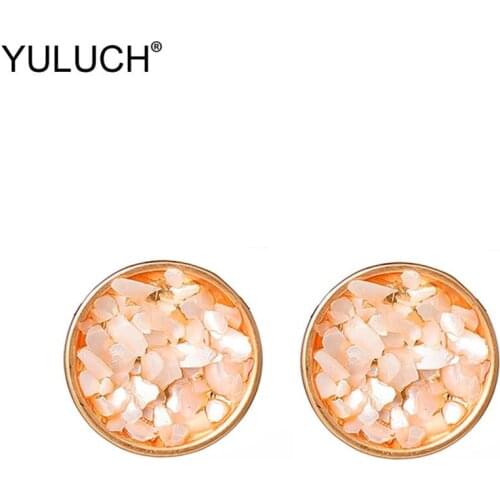 YULUCH Pop Personality Lady Round Gold Metal Zinc Alloy Stud Earrings Fashion Jewelry Ethnic African Indian Stud Earrings Party