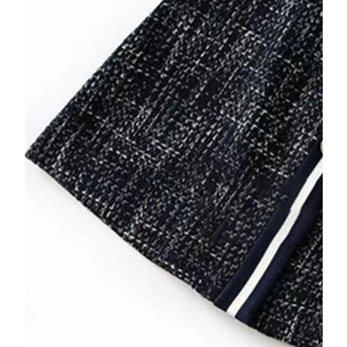 Women Dress Spring Autumn Three Quarter Sleeve Turndown Collar Mini Plaid Button High Street Chic Stunning Fashion y2k Elegant M