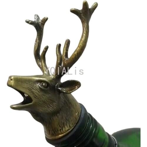 Tough Modeling 6 Color Metal Wild Grid Pourer Deer Wine Jiu Zui Artistic Decoration Zinc Alloy Large Horns Decorations Wine Set